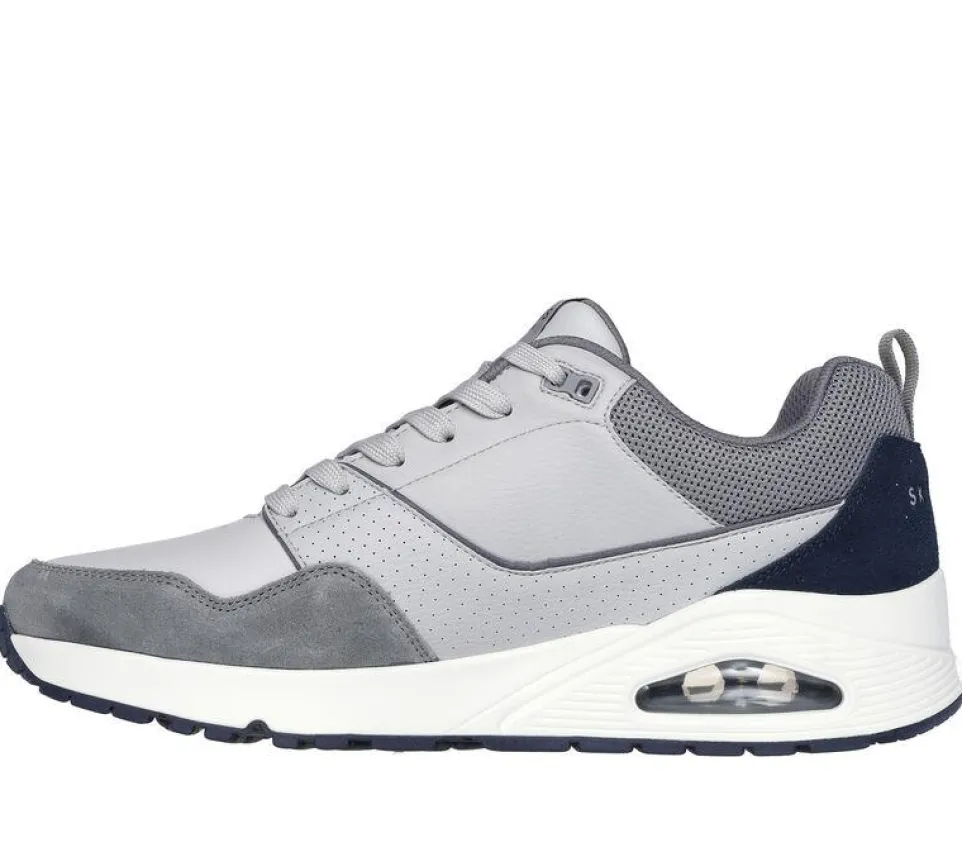 Men's Wide Fit Skechers 183020 Uno Retro One Trainers - Grey