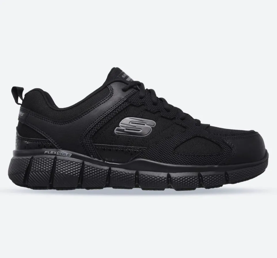 Men's Wide Fit Skechers 77152EC Telphin Sanphet Slip Resistant Trainers