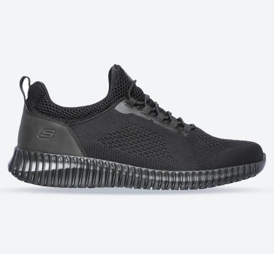 Men's Wide Fit Skechers 77188EC Cessnock Occupational Trainers - Black