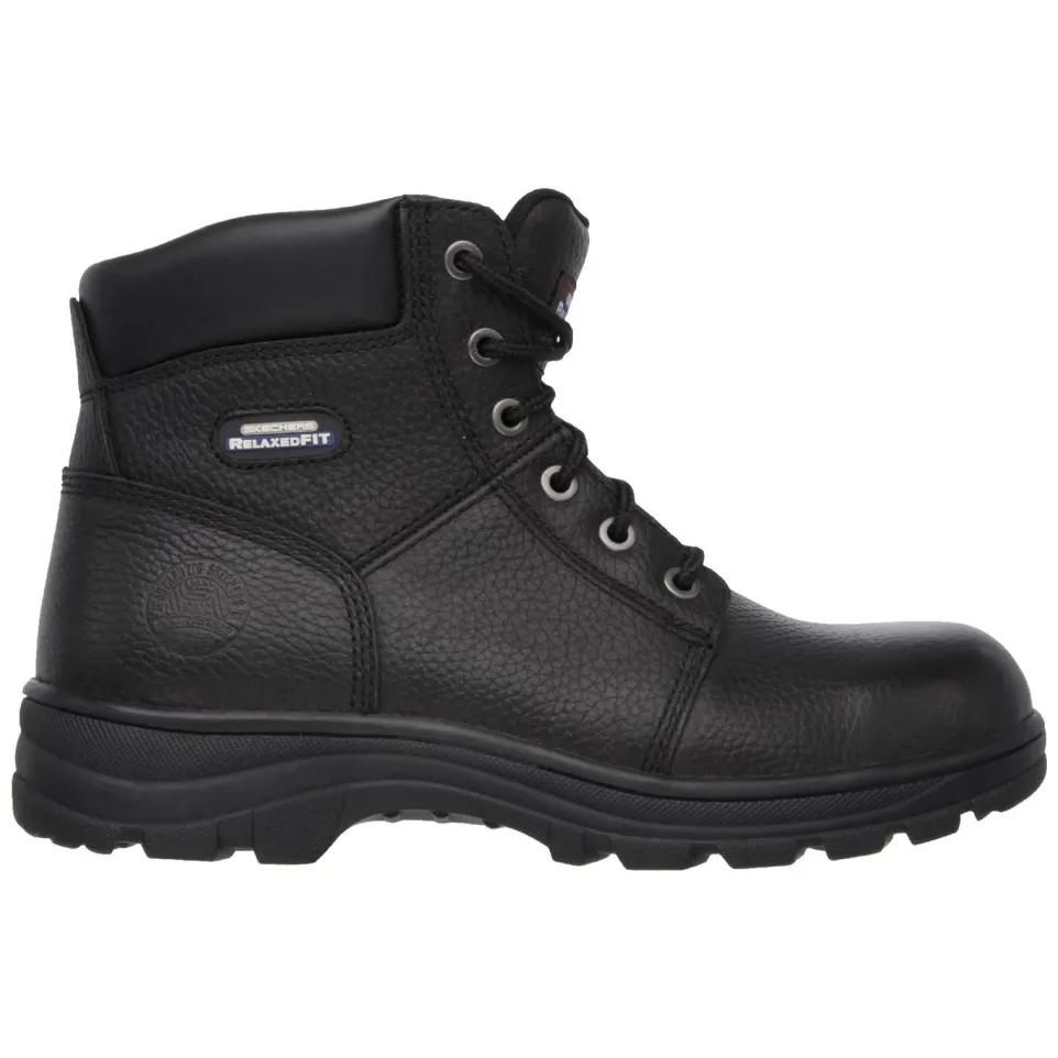 Men's Wide Fit Skechers 77009EC Workshire Safety Boots - Black