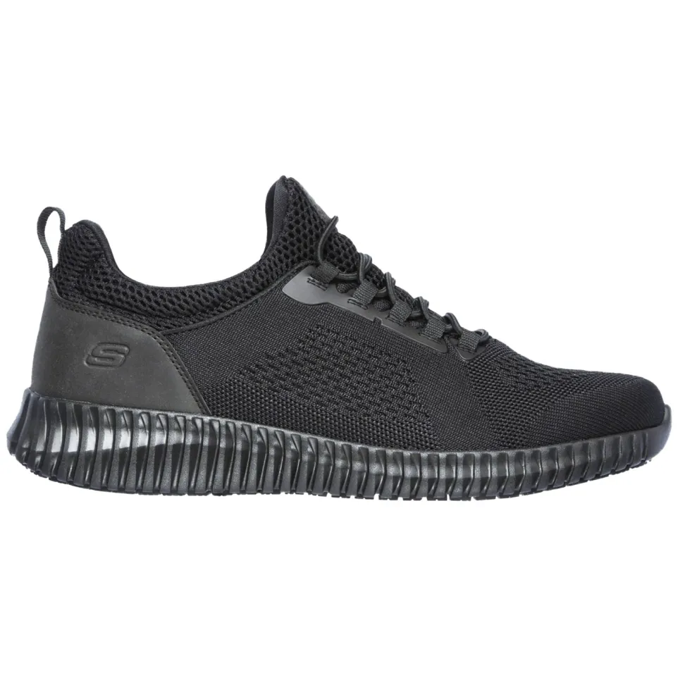 Men's Wide Fit Skechers 77188EC Cessnock Occupational Trainers - Black