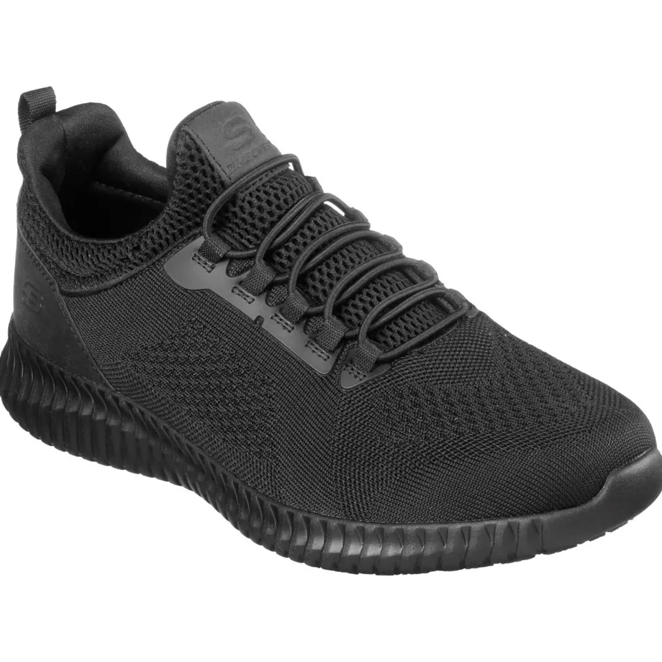 Men's Wide Fit Skechers 77188EC Cessnock Occupational Trainers - Black