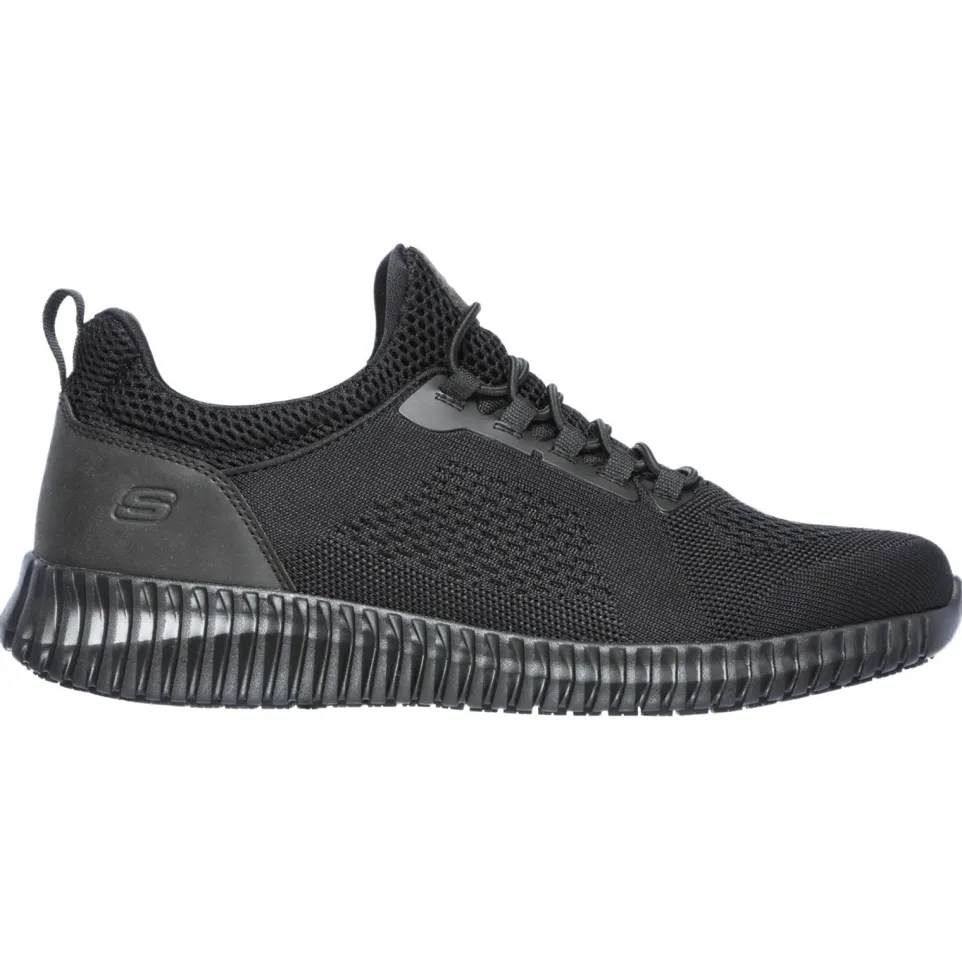 Men's Wide Fit Skechers 77188EC Cessnock Occupational Trainers - Black
