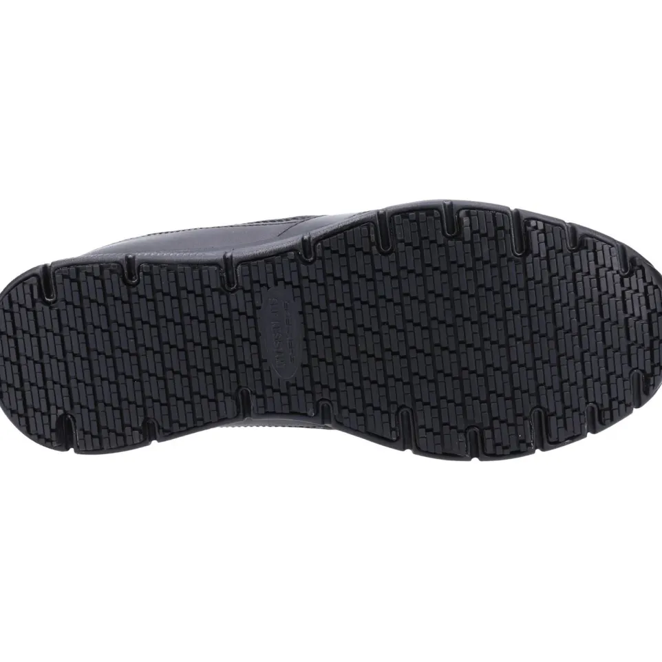 Men's Wide Fit Skechers 77156EC Nampa Occupational Trainers - Black
