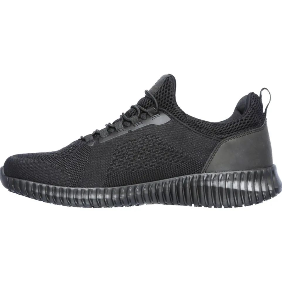 Men's Wide Fit Skechers 77188EC Cessnock Occupational Trainers - Black