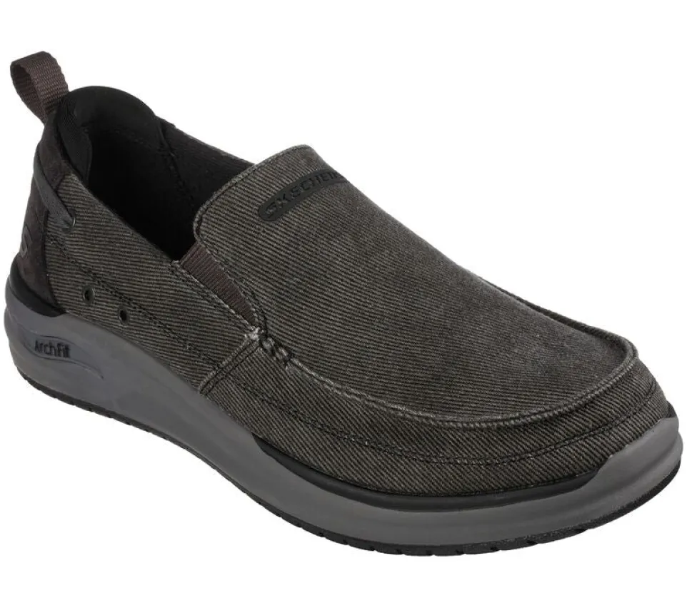 Men's Wide Fit Skechers Melo - Port Bow 204605 Arch Fit Trainers