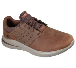 Mens Wide Fit Skechers Street Wear Delson 3.0 210308W Luxury Walking Trainers - Brown