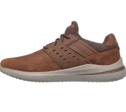 Mens Wide Fit Skechers Street Wear Delson 3.0 210308W Luxury Walking Trainers - Brown