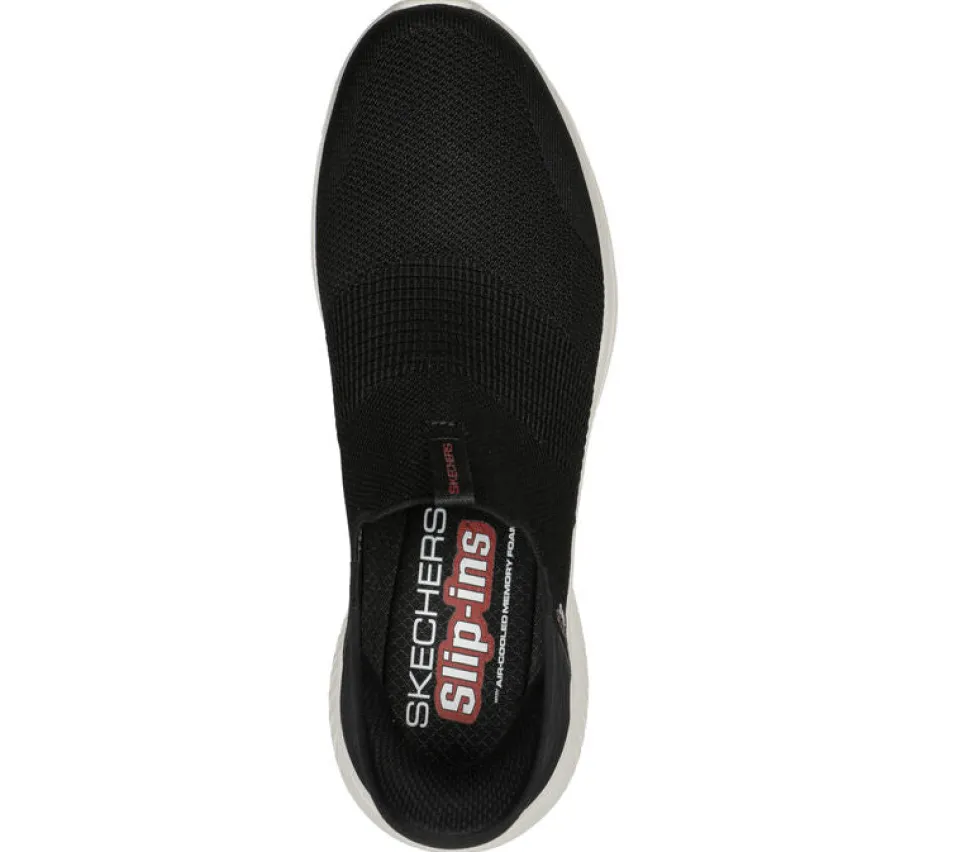 Men's Wide Fit Skechers 232450W Slip-ins Ultra Flex 3.0 - Smooth Step Trainers - Black