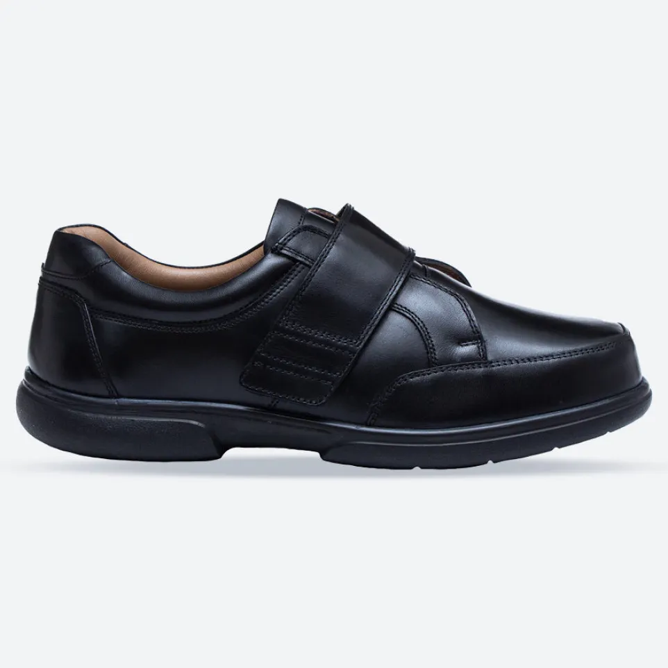 Mens Wide Fit Tredd Well Phoenix Velcro Shoes - Black