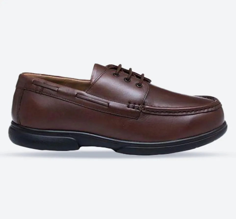 Mens Wide Fit Tredd Well Dean Shoes Brown Boat Shoes