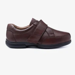 Mens Wide Fit Tredd Well Phoenix Velcro Shoes - Brown