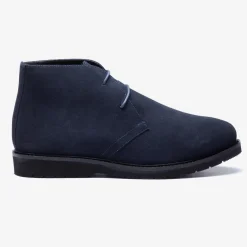 Men's Wide Fit Tredd Well William 22760 Navy Suede Dress Boots