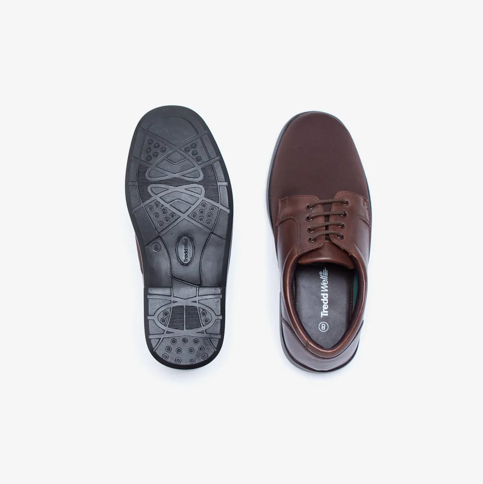 Mens Wide Fit Tredd Well Ryan Lace Up Shoes - Brown