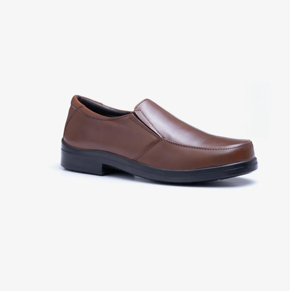 Mens Wide Fit Tredd Well Camelot Slip On Shoes - Tan
