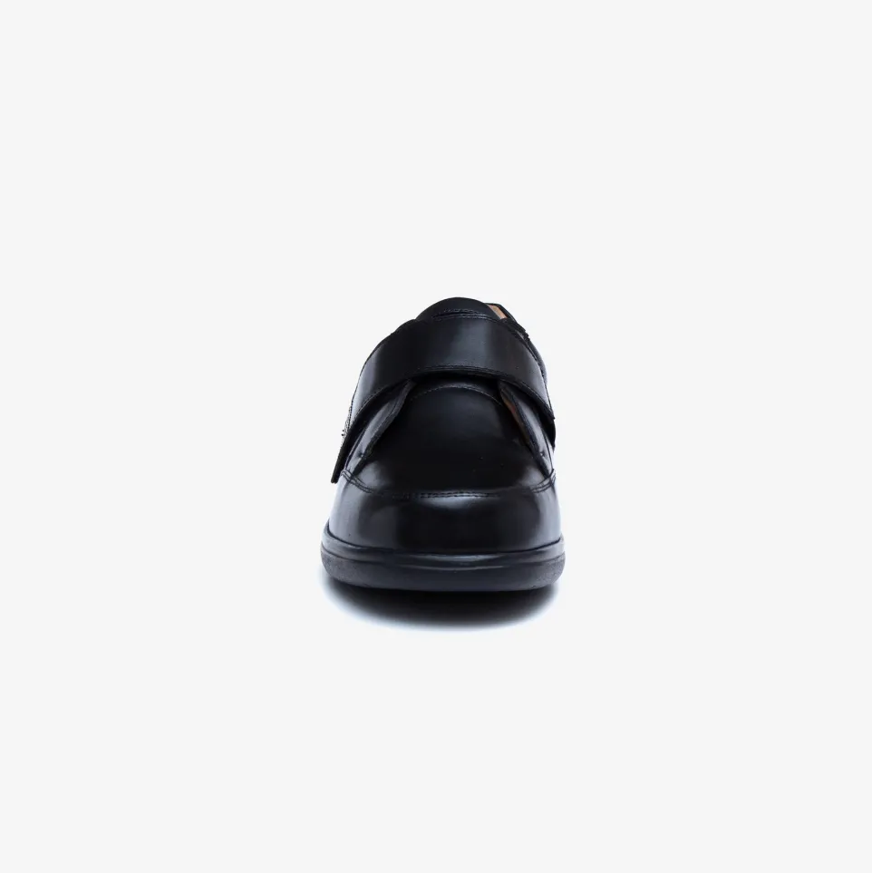 Mens Wide Fit Tredd Well Phoenix Velcro Shoes - Black