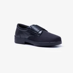 Mens Wide Fit Tredd Well Benjamin Velcro Soft Stretch Shoes - Black