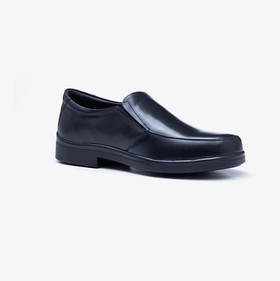 Mens Wide Fit Tredd Well Camelot Slip On Shoes - Black