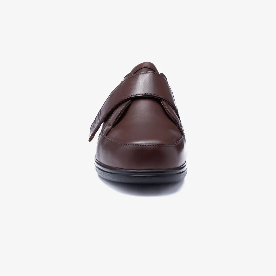 Mens Wide Fit Tredd Well Phoenix Velcro Shoes - Brown