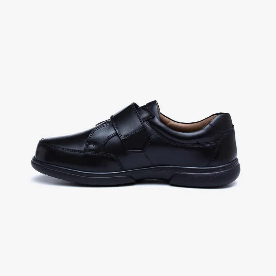 Mens Wide Fit Tredd Well Phoenix Velcro Shoes - Black
