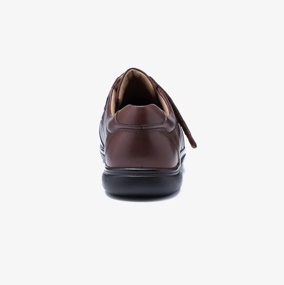Mens Wide Fit Tredd Well Phoenix Velcro Shoes - Brown