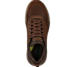 Men's Wide Relaxed Fit Skechers 66204 Benago Street Wear Treno Walking Trainers - Dark Brown