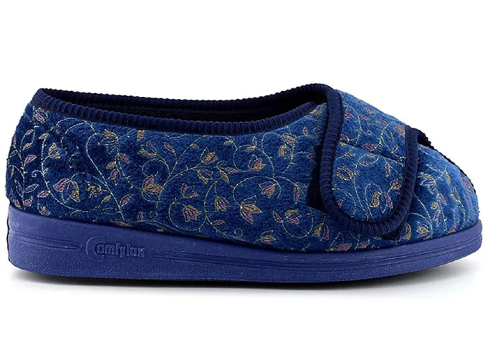 Womens Wide Fit Comfylux Helen Slippers