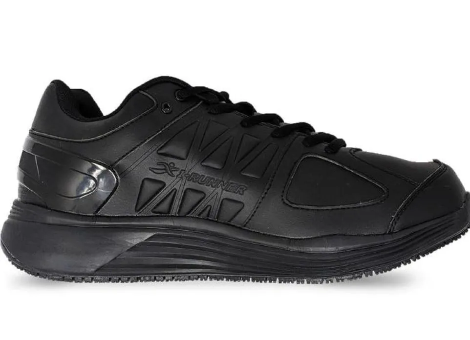 Womens Wide Fit I-Runner Pro Leather Trainers