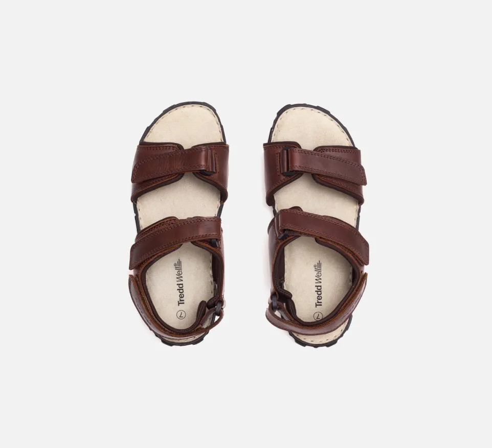 Womens Wide Fit James Leather Sandals by Tredd Well