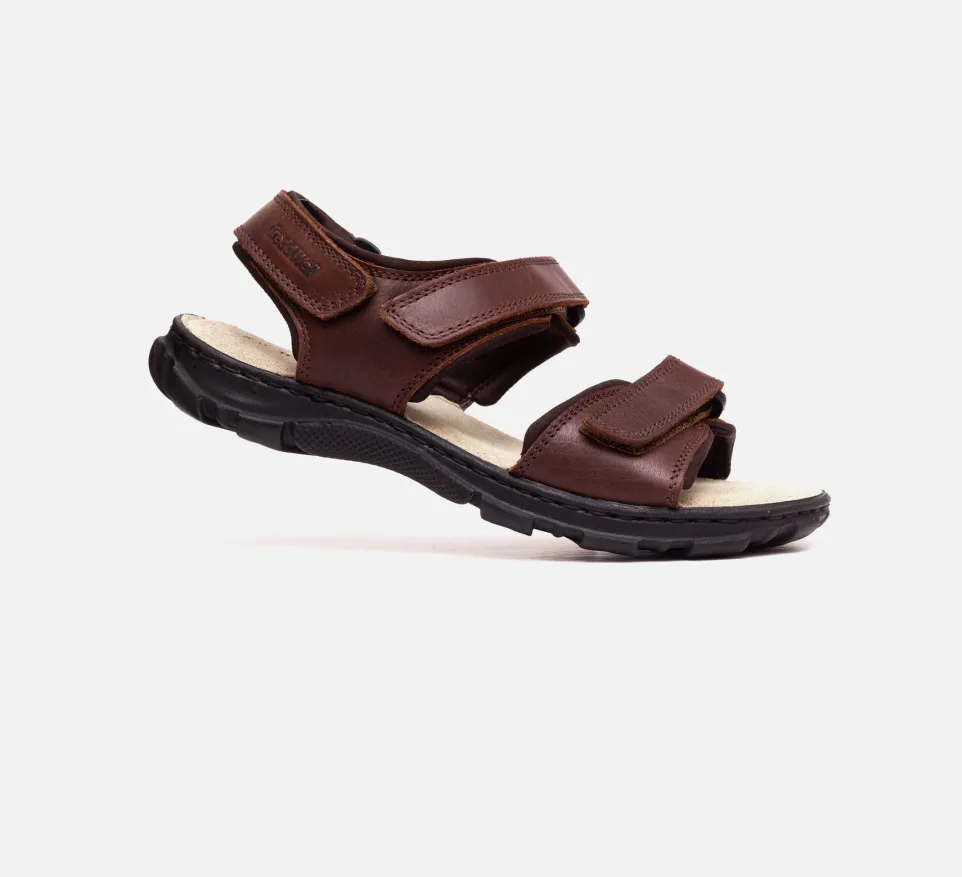 Womens Wide Fit James Leather Sandals by Tredd Well