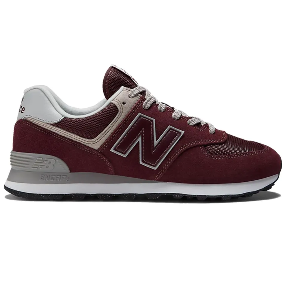 Women's Wide Fit New Balance ML574EVM Running Trainers - Exclusive - Burgundy/White ENCAP