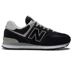 Women's Wide Fit New Balance ML574EVB Running Trainers - Exclusive - Black/White ENCAP