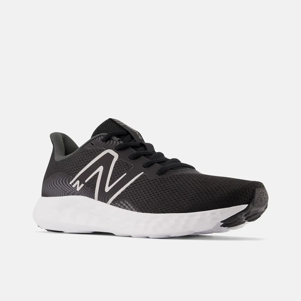 Women's Wide Fit New Balance M411LB3 Walking and Running Trainers - Black/White