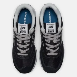 Women's Wide Fit New Balance ML574EVB Running Trainers - Exclusive - Black/White ENCAP