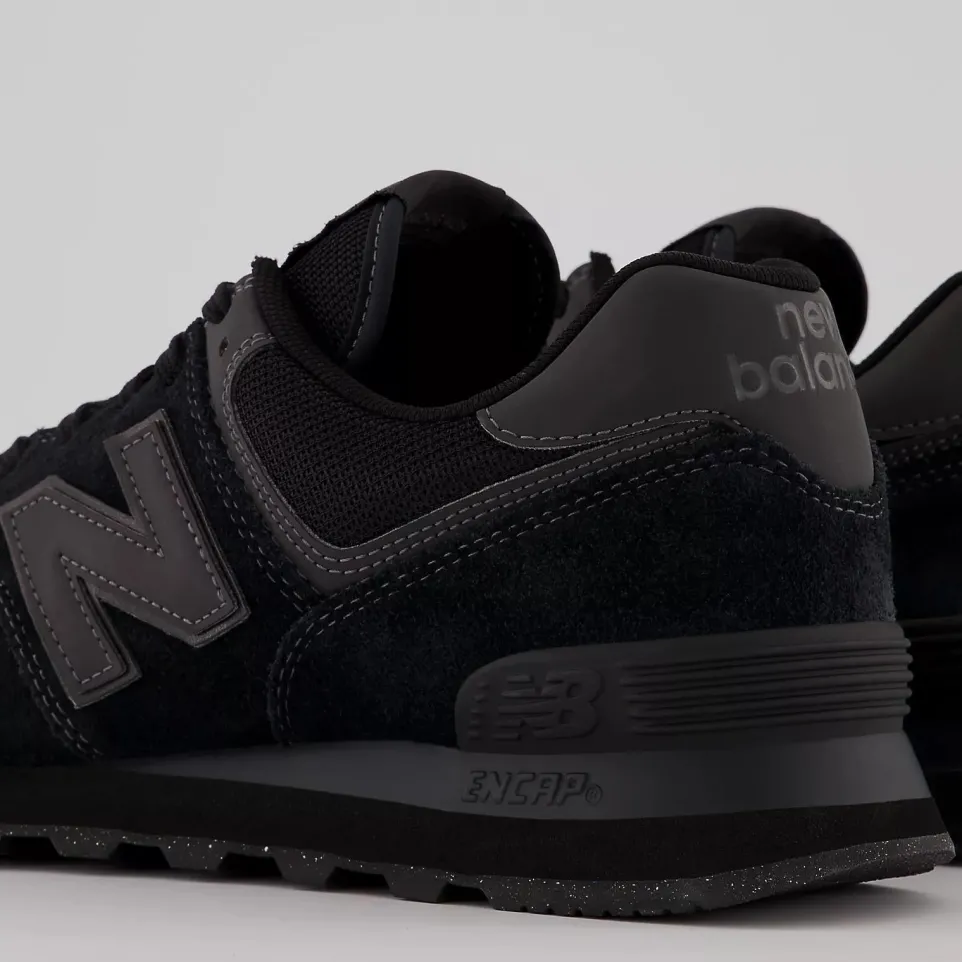 Women's Wide Fit New Balance ML574EVE Running Trainers - Exclusive - Black ENCAP