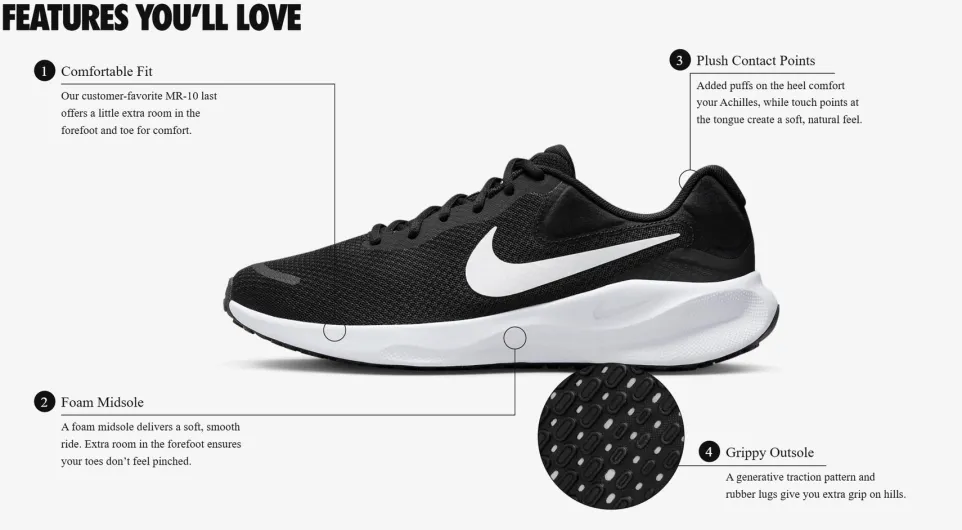 Women's Wide Fit Nike FB8501-002 Revolution 7 Running Trainers