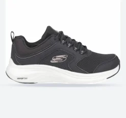 Women's Wide Fit Skechers 150023 Vapor Foam Trainers - Black/Pink