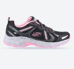 Women's Wide Fit Skechers 149820 Hillcrest Vast Adventure Trainers - Black/Hot Pink