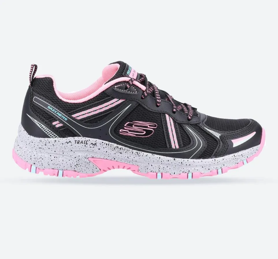 Women's Wide Fit Skechers 149820 Hillcrest Vast Adventure Trainers - Black/Hot Pink