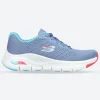 Women's Wide Fit Skechers 149722 Arch Fit Infinity Cool Trainers - Blue/Multi