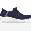 Women's Wide Fit Skechers 149710 Slip-ins Ultra Flex 3.0 Brilliant Path Trainers - Navy