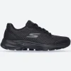 Women's Wide Fit Skechers 124514 Go Walk 6 Iconic Vision Trainers - Black