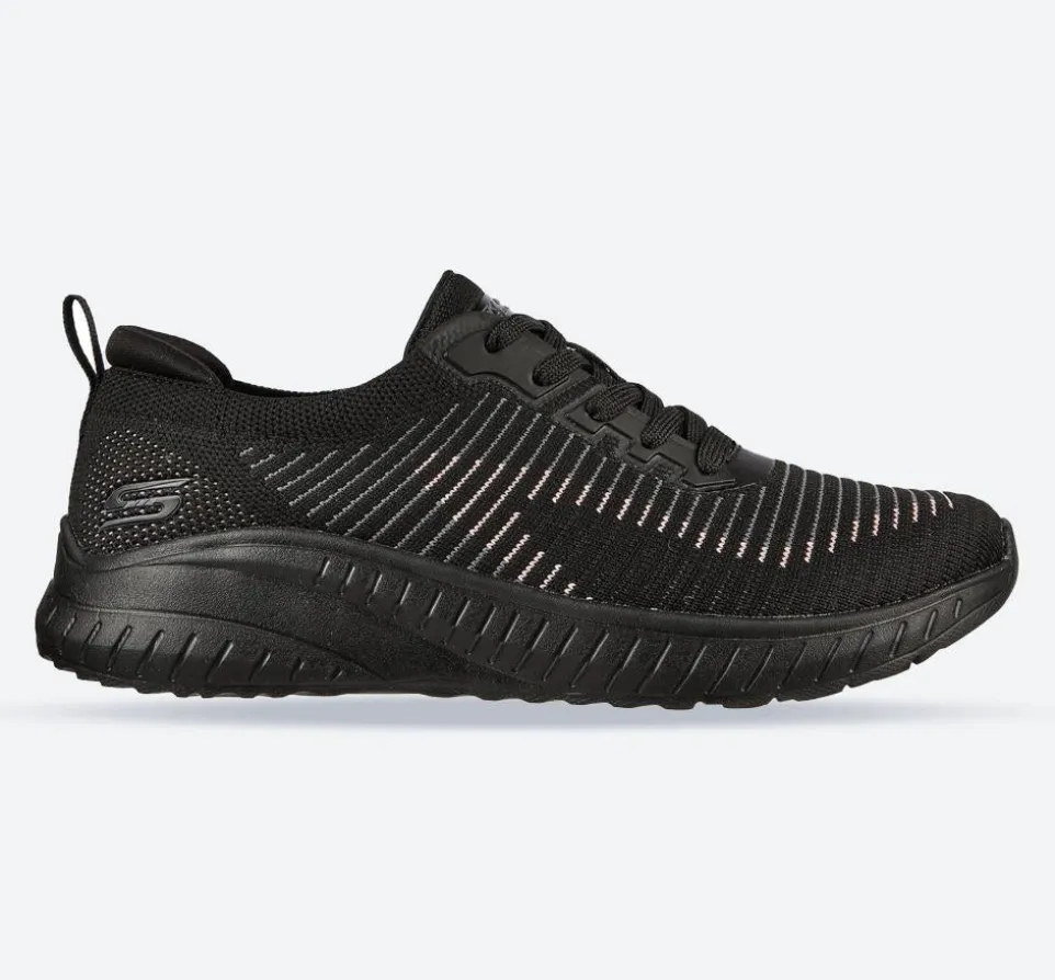 Women's Wide Fit Skechers 117207 Bobs Squad Chaos Renegade Trainers - Black