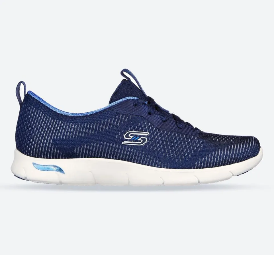 Women's Wide Fit Skechers 104390 Arch Fit Refine Classy Doll Trainers -Navy