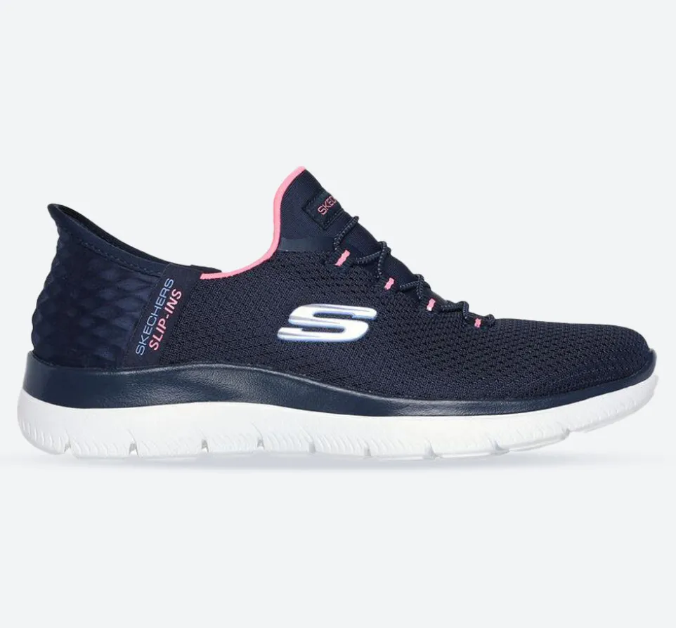 Women's Wide Fit Skechers 150123 Slip-ins Summits Diamond Dream Trainers