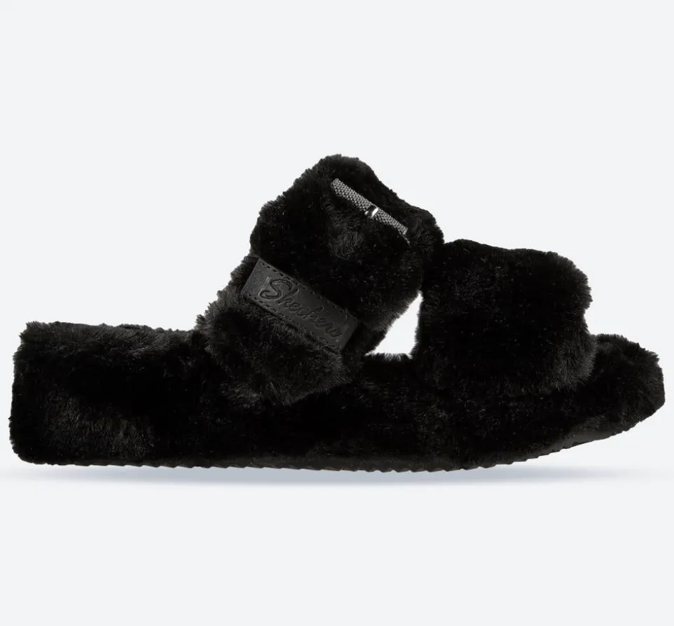 Women's Wide Fit Skechers 167238 Cozy Wedge Slippers