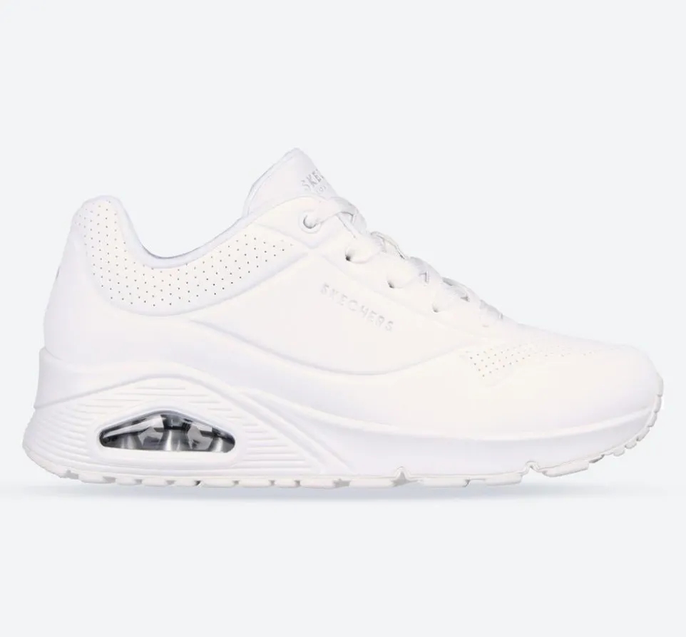 Women's Wide Fit Skechers 73690 Uno Stand On Air Sports Trainers