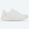 Womens Wide Fit Skechers Bobs Squad Chaos Face Off 117209 Vegan Trainers - Off White