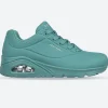 Women's Wide Fit Skechers 73690 Uno Stand On Air Sports Trainers - Teal