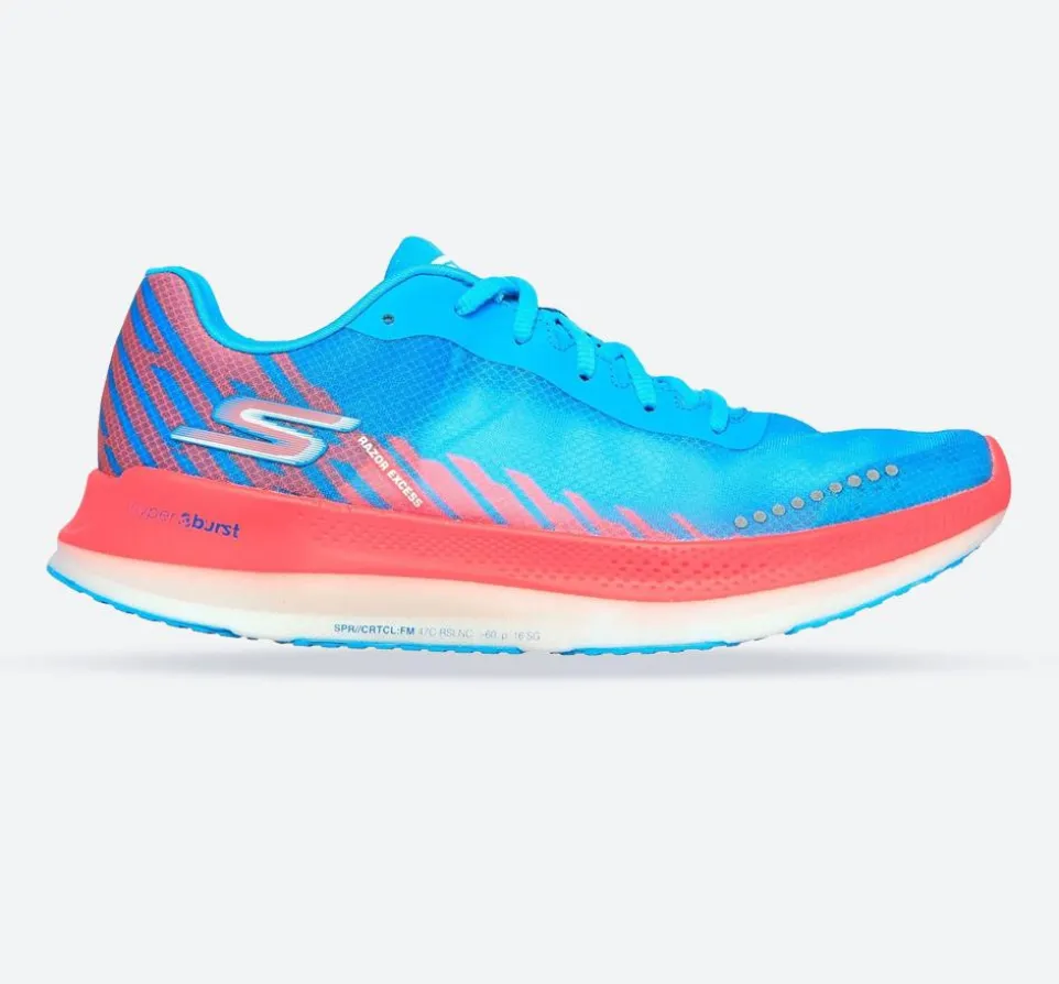 Women's Wide Fit Skechers 172004 Go Run Razor Excess Sports Trainers